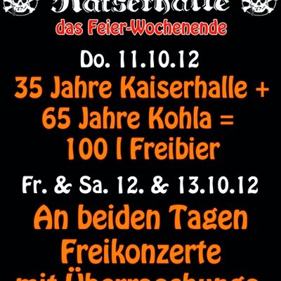 Flyer: 35 Jahre Kaiserhalle, 12.10.2012