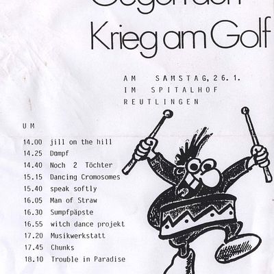 Flyer: Reutlinger Bands gegen den Krieg am Golf, 26.01.1991