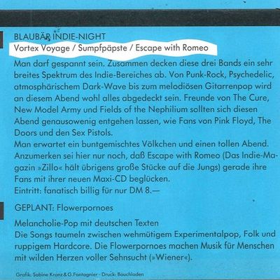 Flyer: Blaubär, 18.01.1992