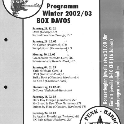 Flyer: Box, 28.12.2002