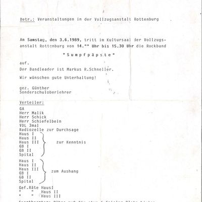 Flyer: Justizvollzugsanstalt, 03.06.1989