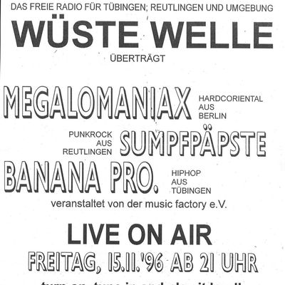 Flyer: Sudhaus, 15.11.1996