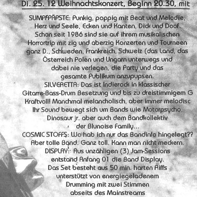 Flyer: Zelle, 25.12.2001