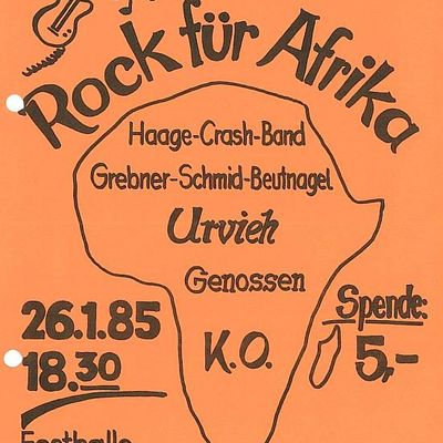 Flyer: Rock für Afrika, 26.01.1985