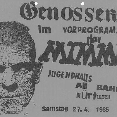 Flyer: Jugendhaus am Bahnhof, 27.04.1985